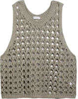 (Women) Brunello Cucinelli Sleeveless Solid Color Hollow Out Tank Top 3Y371020NF-C9598 (Women) Brunello Cucinelli Sleeveless Solid Color Hollow Out Tank Top 3Y371020NF-C9598