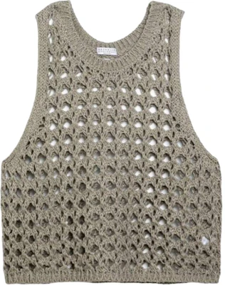 (W) Brunello Cucinelli Tank Top Tanpa Lengan Polos Hollow Out 3Y371020NF-C9598 Buy (W) Brunello Cucinelli Tank Top Tanpa Lengan Polos Hollow Out 3Y371020NF-C9598