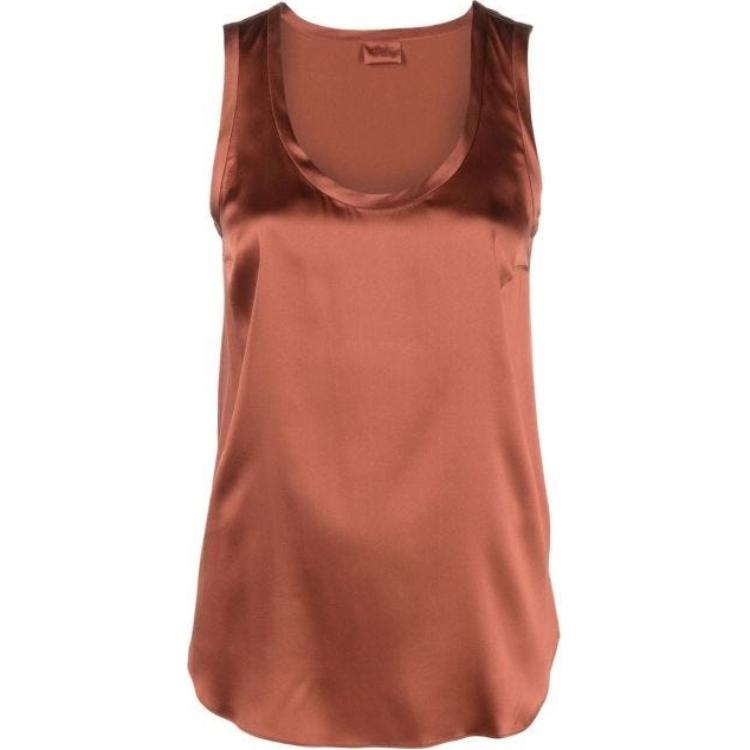 (Women) Brunello Cucinelli Solid Sleeveless Tank Top Orange M0C59E0600-C8937