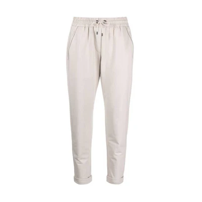 (Women) Brunello Cucinelli Solid Straight-Leg Casual Pants Beige (). MH827SA399-C9593