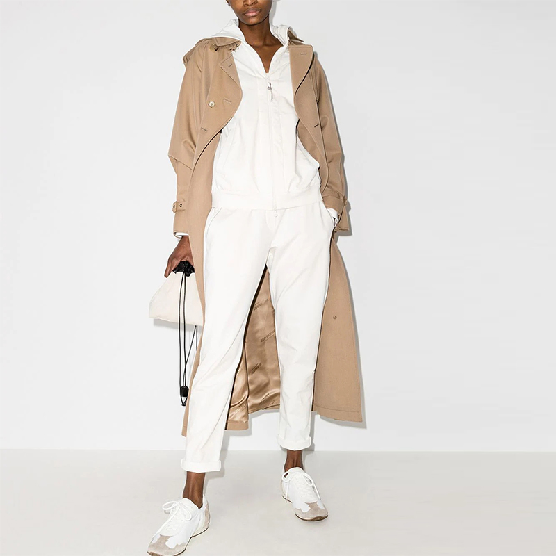 Shop (W) 布鲁内罗·库奇内利纯色拉链连帽白色外套 MH827SA306-C600