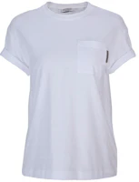Order (W) Brunello Cucinelli SS21 純白胸袋短袖T恤 M0T18BB300-C159