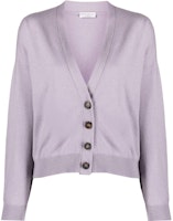 (Women) Brunello Cucinelli SS22 Purple V-Neck Long Sleeve Knit Cardigan M12170206-C8717 (Women) Brunello Cucinelli SS22 Purple V-Neck Long Sleeve Knit Cardigan M12170206-C8717