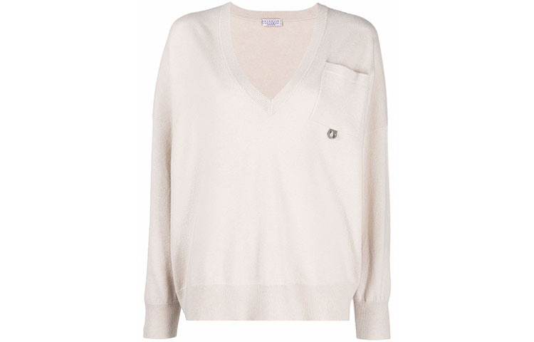 Order (W) Brunello Cucinelli SS22 V領針織毛衣 輕棕色 M16127302-CN058