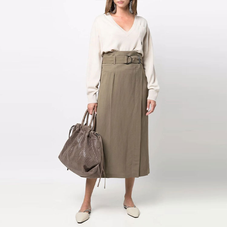 Lookbook (W) Brunello Cucinelli SS22 V領針織毛衣 輕棕色 M16127302-CN058