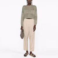 Lookbook (W) Brunello Cucinelli SS23 米色高腰直筒休閒長褲 M0H93P7894-C8617