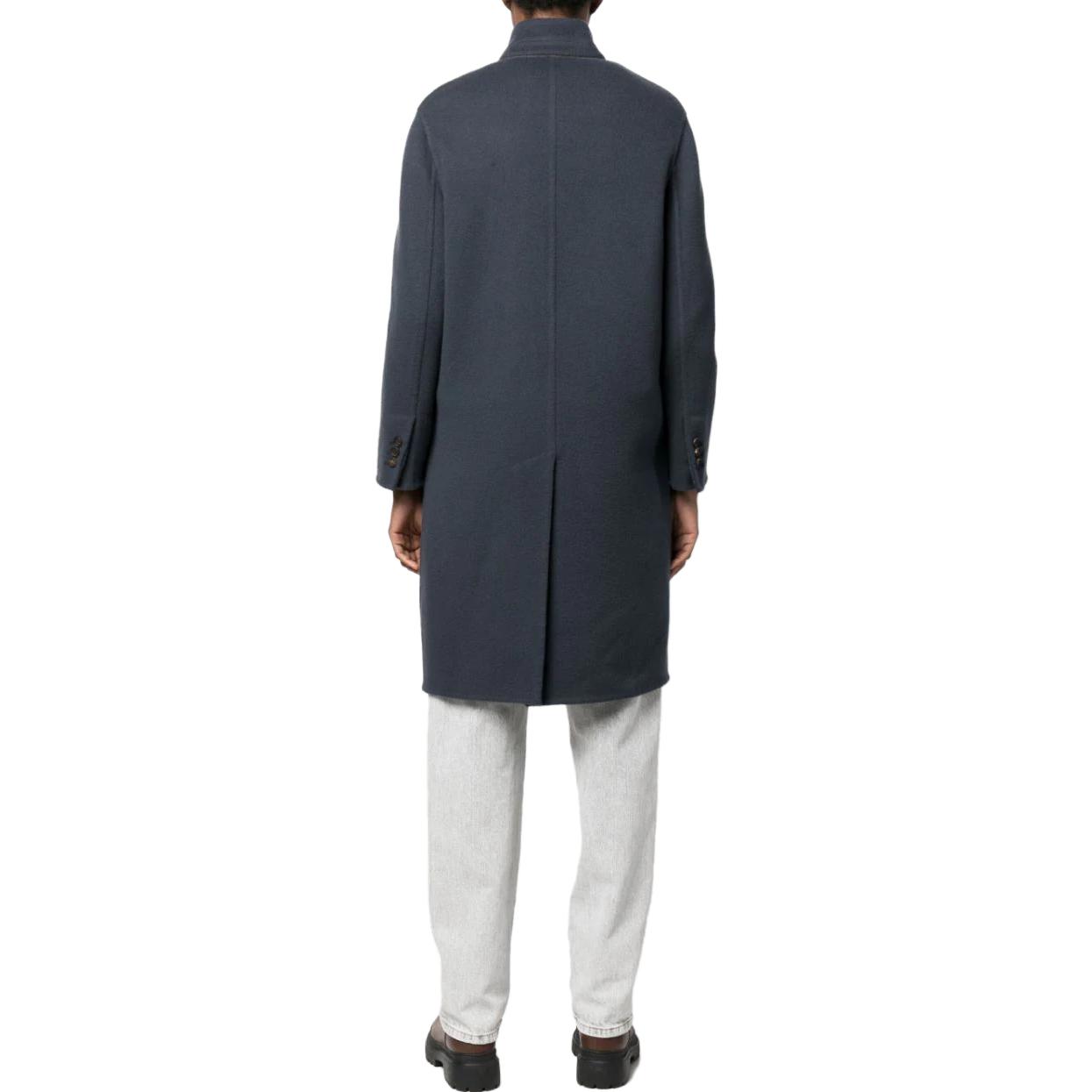 Shop (W) 브루넬로 쿠치넬리 SS23 더블브레스트 블루 롱 슬리브 코트. MD5329728P-C005