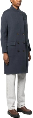 (W) 브루넬로 쿠치넬리 SS23 더블브레스트 블루 롱 슬리브 코트. MD5329728P-C005 Purchase (W) 브루넬로 쿠치넬리 SS23 더블브레스트 블루 롱 슬리브 코트. MD5329728P-C005