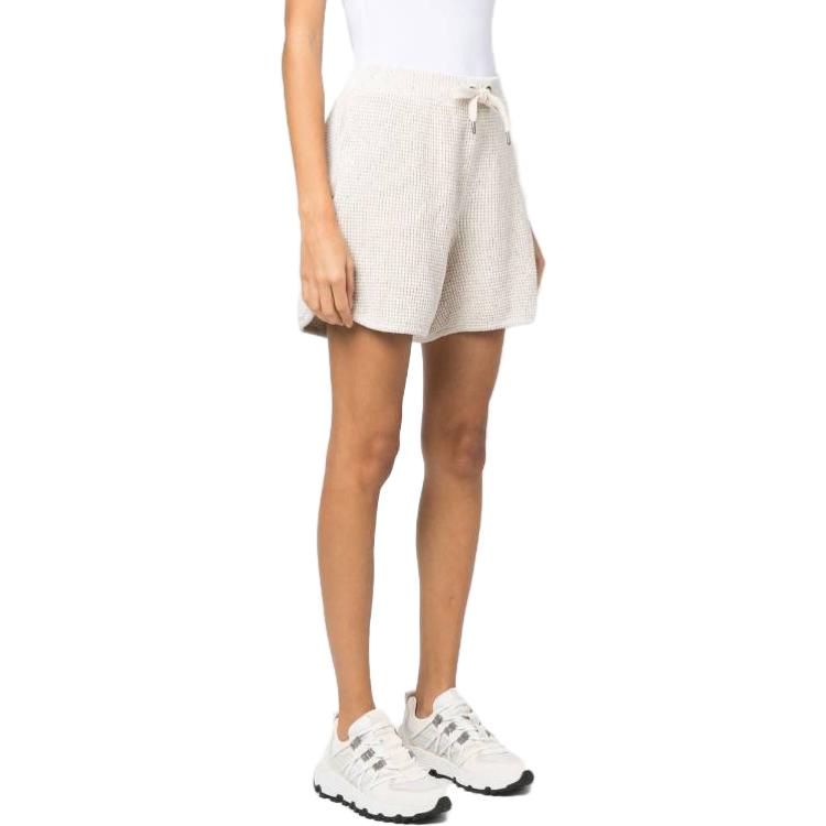 Purchase (W) Brunello Cucinelli SS23 米白色抽繩針織休閒短褲 MDV726089-CJ430