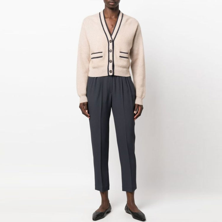 Lookbook (W) Brunello Cucinelli SS23 高腰直筒七分褲 灰色 MA029P1673-C8901