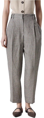 (W) Brunello Cucinelli SS23 千鳥格紋輕鬆長褲 烟草棕 MD547P8292-C825 Order (W) Brunello Cucinelli SS23 千鳥格紋輕鬆長褲 烟草棕 MD547P8292-C825