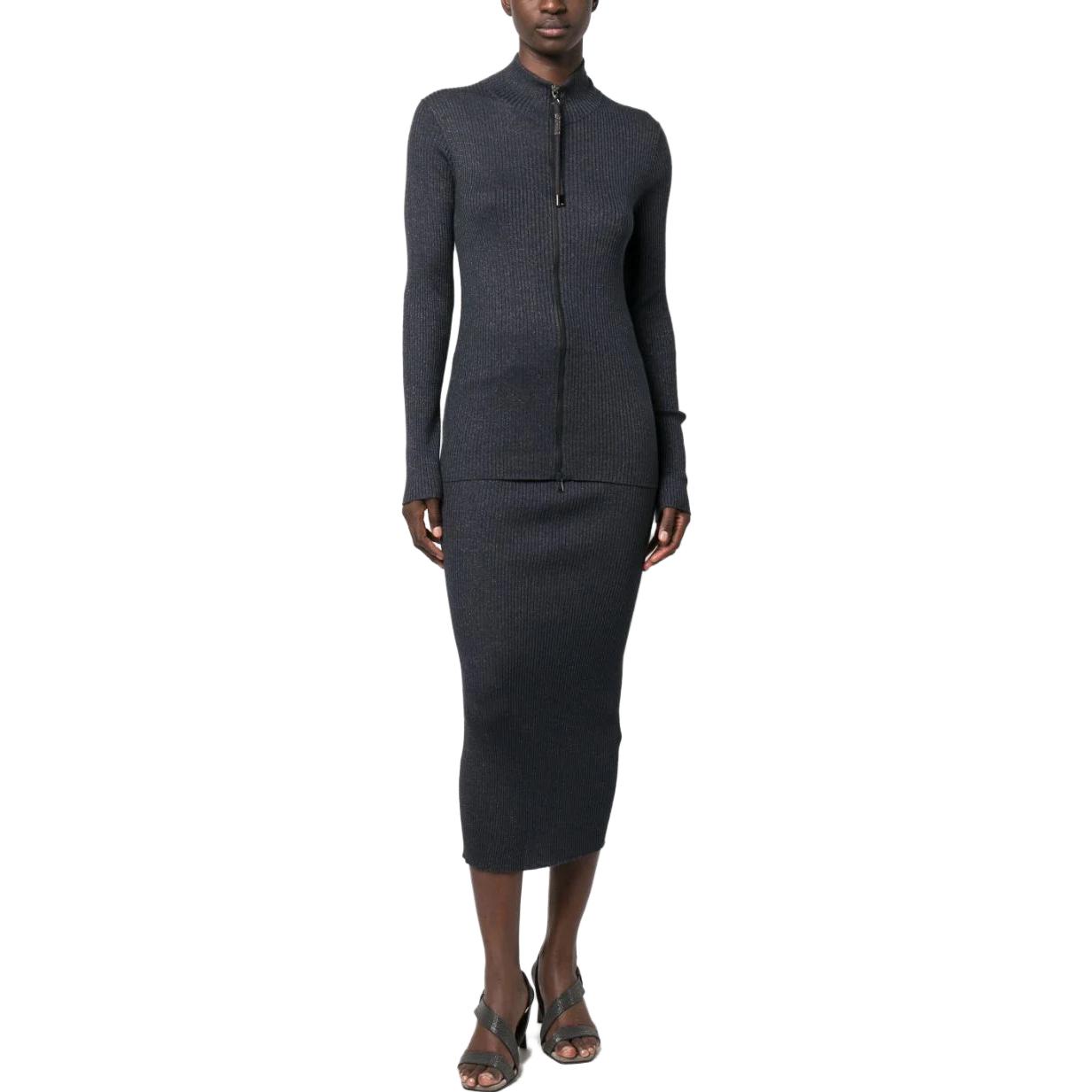 Lookbook (W) Brunello Cucinelli SS23 深藍色純色針織開襟毛衣. M41835506-C8901