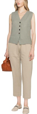 (W) Brunello Cucinelli SS23 鼠尾草綠V領單排扣背心. MH126HU806-C8707 Lookbook (W) Brunello Cucinelli SS23 鼠尾草綠V領單排扣背心. MH126HU806-C8707