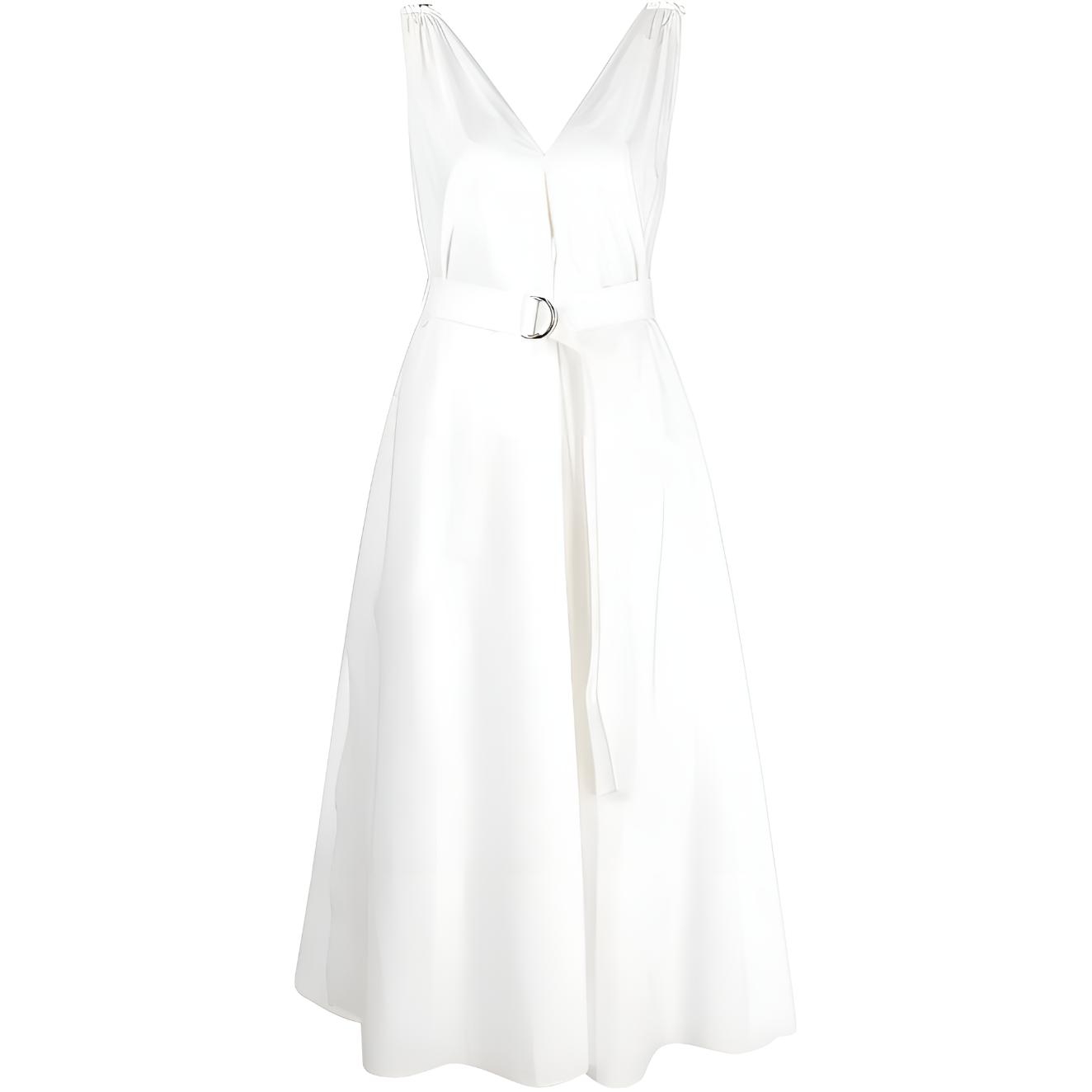 (Women) Brunello Cucinelli SS23  Solid Color Sleeveless Midi Belted Dress M0F79A5092-C600