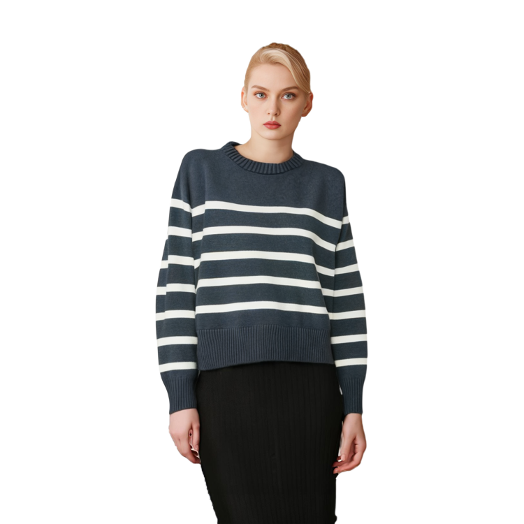 Lookbook (W) Brunello Cucinelli SS23 條紋印花深灰長袖毛衣 M12714500P-CD177