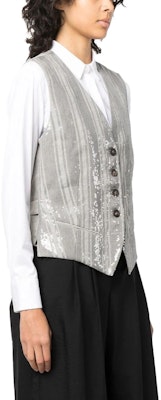 (W) Brunello Cucinelli SS23 條紋亮片V領背心涼灰色. MH577SX806-C045 Purchase (W) Brunello Cucinelli SS23 條紋亮片V領背心涼灰色. MH577SX806-C045