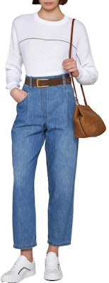 (W) Brunello Cucinelli SS23 白色圓領短版針織衫。 M78763800-C159 Lookbook (W) Brunello Cucinelli SS23 白色圓領短版針織衫。 M78763800-C159