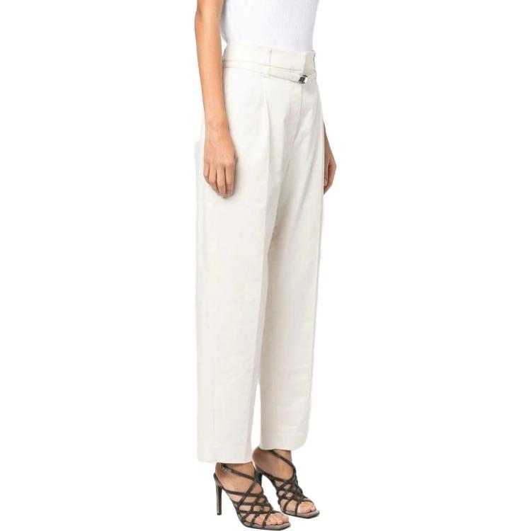 Purchase (W) 布鲁内罗库奇内利 SS23 白色高腰长款休闲裤 MA130P8298-C579