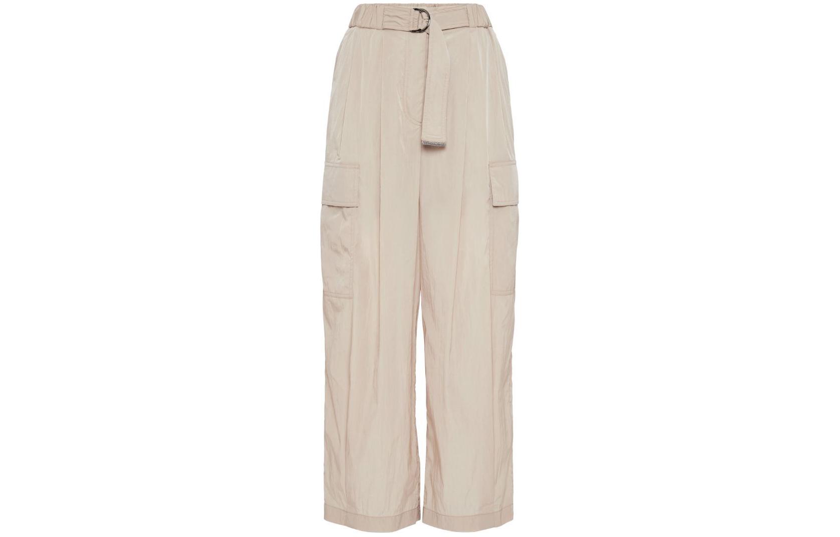 (Women) Brunello Cucinelli SS24  Beige High-Waisted Straight-Leg Pants. MH560EG799-C8952