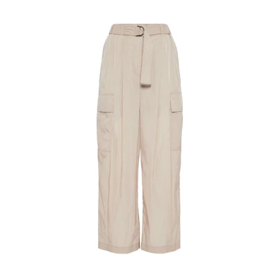 (Women) Brunello Cucinelli SS24 Beige High-Waisted Straight-Leg Pants. MH560EG799-C8952