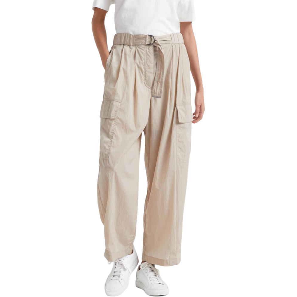 Shop (W) 브루넬로 쿠치넬리 SS24 베이지 하이웨이스트 스트레이트 팬츠. MH560EG799-C8952