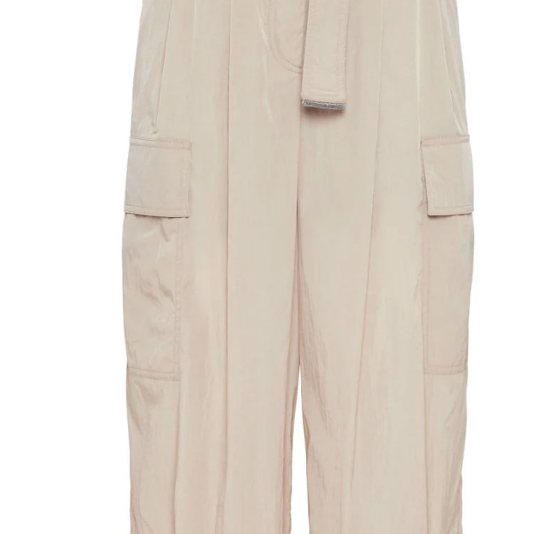 Cheap (W) 브루넬로 쿠치넬리 SS24 베이지 하이웨이스트 스트레이트 팬츠. MH560EG799-C8952