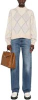 Lookbook (W) Brunello Cucinelli SS24 米色亮片菱格寬鬆高領毛衣 MCM518804-CQK82