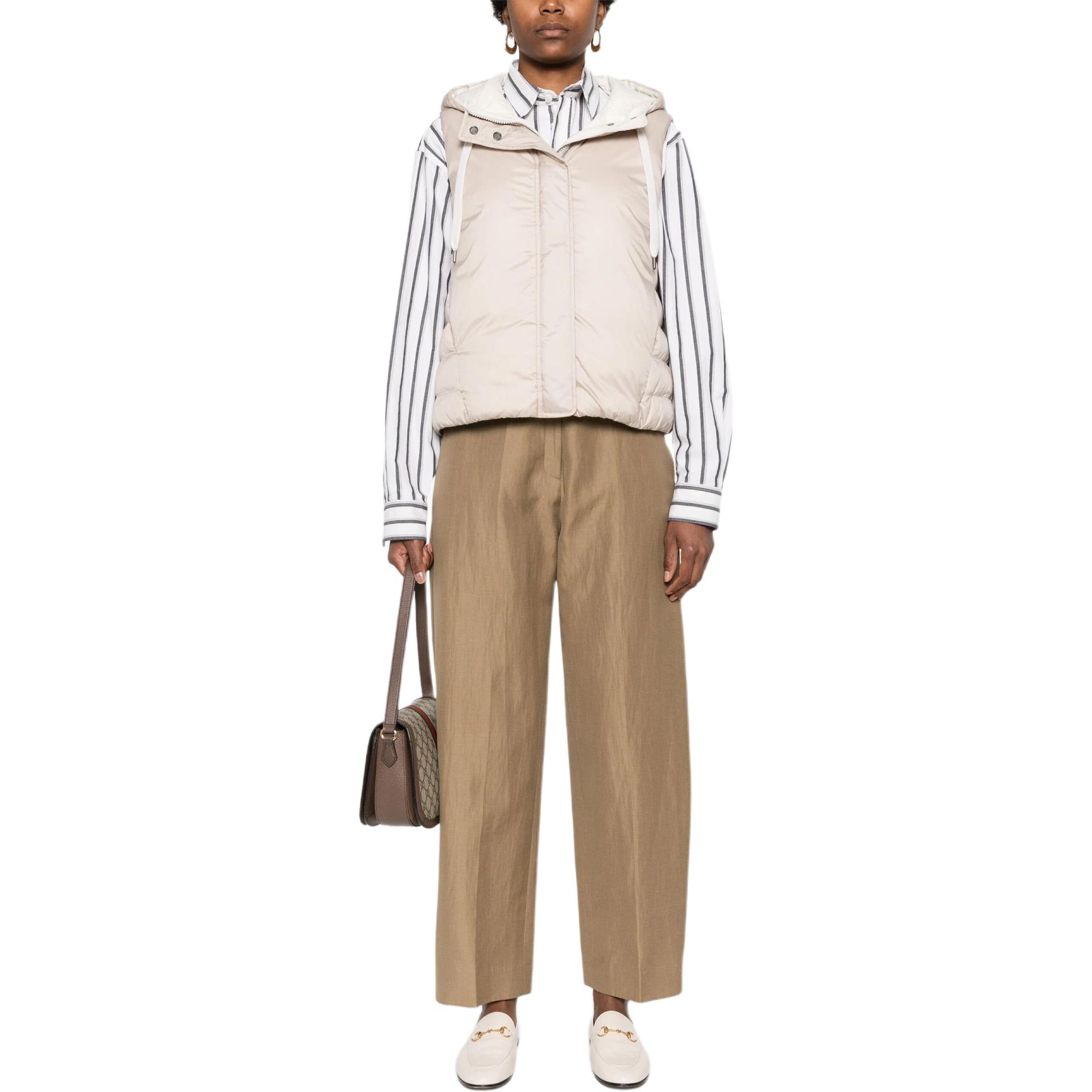 Lookbook (W) Brunello Cucinelli SS24 米色無袖連帽羽絨外套 MH5047920P
