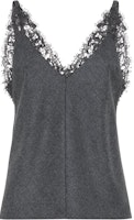 (Women) Brunello Cucinelli SS24 Floral Lace V-neck Knit Vest in Dark Grey. MD588TR25-C032 (Women) Brunello Cucinelli SS24 Floral Lace V-neck Knit Vest in Dark Grey. MD588TR25-C032