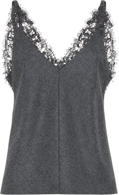 (W) Brunello Cucinelli SS24 深灰花卉蕾絲V領針織背心. MD588TR25-C032 Buy (W) Brunello Cucinelli SS24 深灰花卉蕾絲V領針織背心. MD588TR25-C032