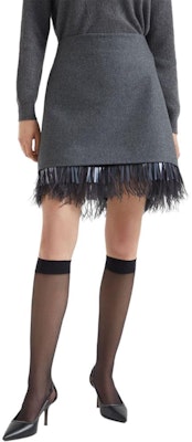 (W) Brunello Cucinelli SS24 灰色羽毛裝飾拉鍊休閒裙 MD588G3702-C032 Lookbook (W) Brunello Cucinelli SS24 灰色羽毛裝飾拉鍊休閒裙 MD588G3702-C032