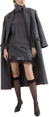 (W) Brunello Cucinelli SS24 灰色羽毛裝飾拉鍊休閒裙 MD588G3702-C032 Details for (W) Brunello Cucinelli SS24 灰色羽毛裝飾拉鍊休閒裙 MD588G3702-C032