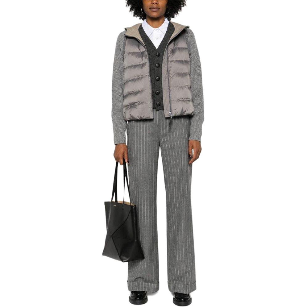 Lookbook (W) Brunello Cucinelli SS24 灰色拼接連帽羽絨外套 MH5042699-CDA64