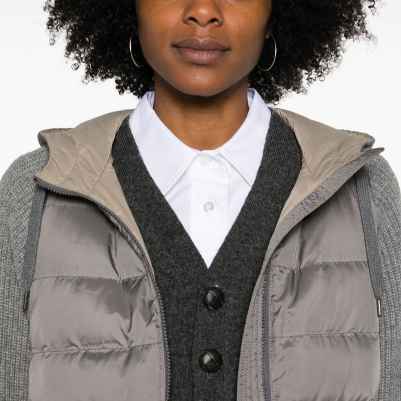 Details for (W) Brunello Cucinelli SS24 灰色拼接連帽羽絨外套 MH5042699-CDA64