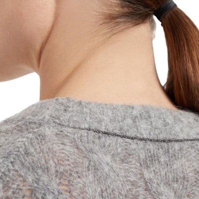 (W) Brunello Cucinelli SS24 灰色純色圓領針織毛衣。 MHM523610 Details for (W) Brunello Cucinelli SS24 灰色純色圓領針織毛衣。 MHM523610