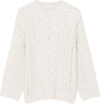 (W) Brunello Cucinelli SS24 淺灰色圓領針織套頭毛衣。 MDU336110-C9610 Order (W) Brunello Cucinelli SS24 淺灰色圓領針織套頭毛衣。 MDU336110-C9610