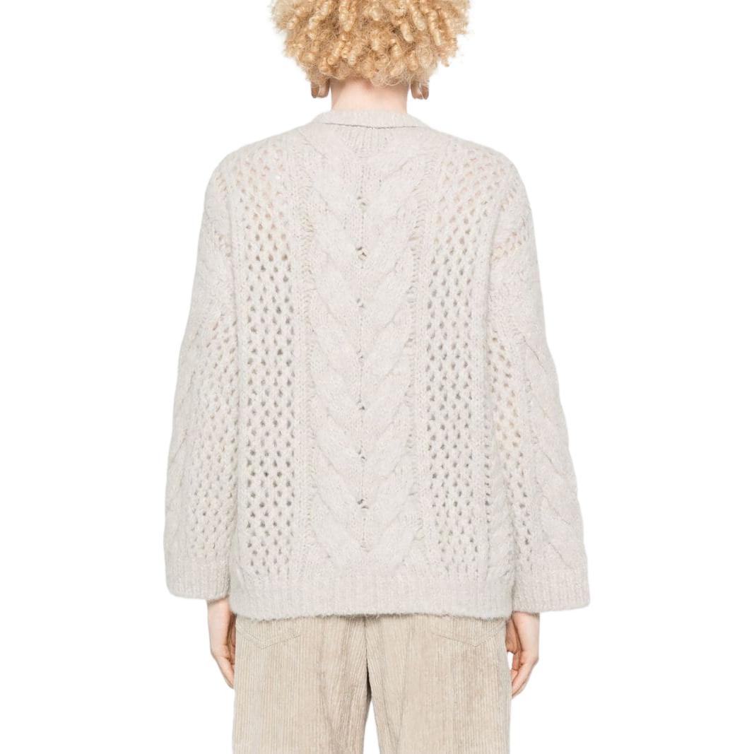 Shop (W) Brunello Cucinelli SS24 淺灰色圓領針織套頭毛衣。 MDU336110-C9610