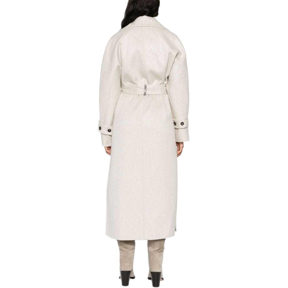 Shop (W) Brunello Cucinelli SS24 淺灰色長袖翻領休閒外套 MD5039797-C075