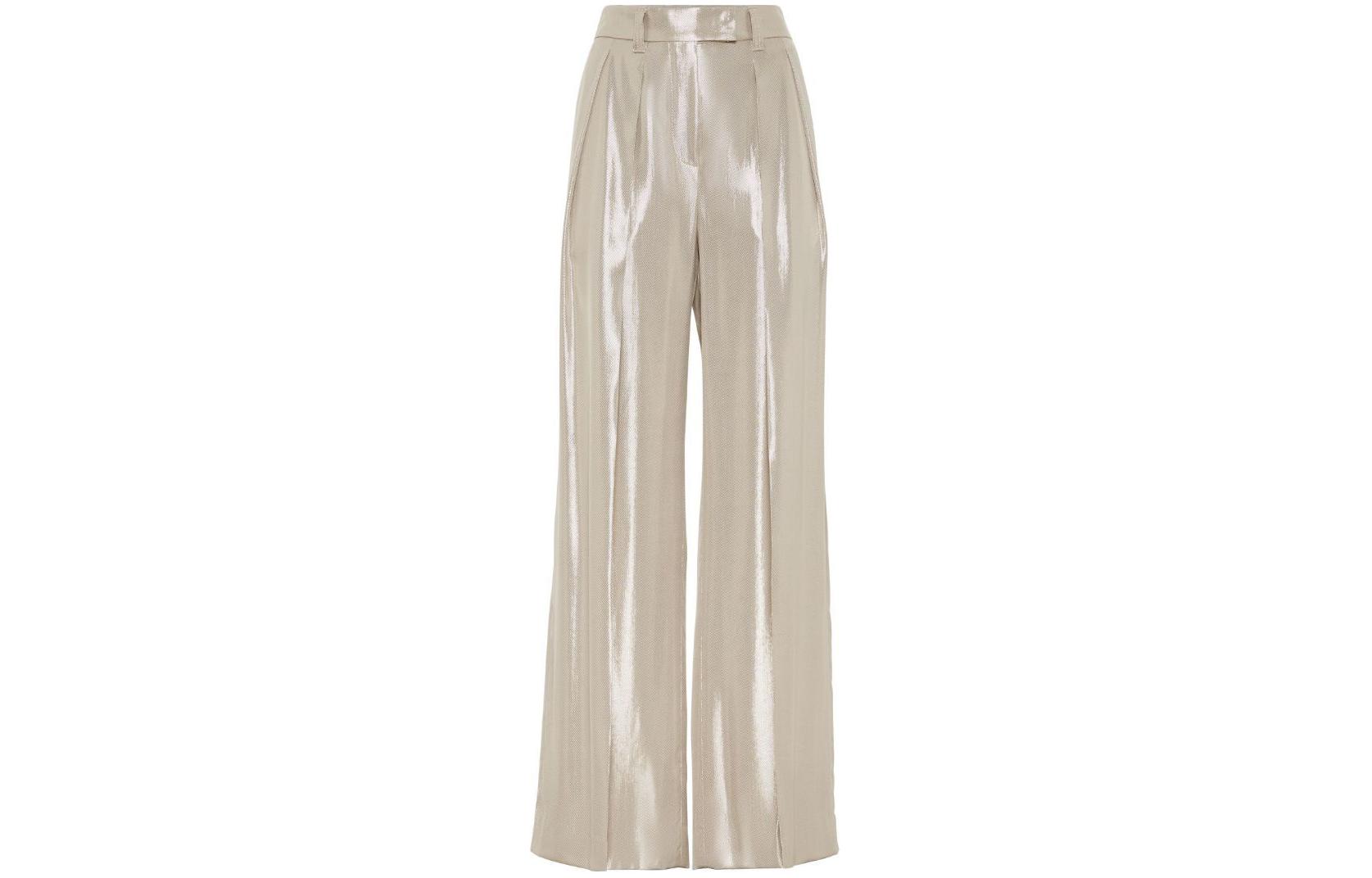 (Women) Brunello Cucinelli SS24  Pleated Wide-Leg Pants Light Beige Casual MA768P8512-C5204
