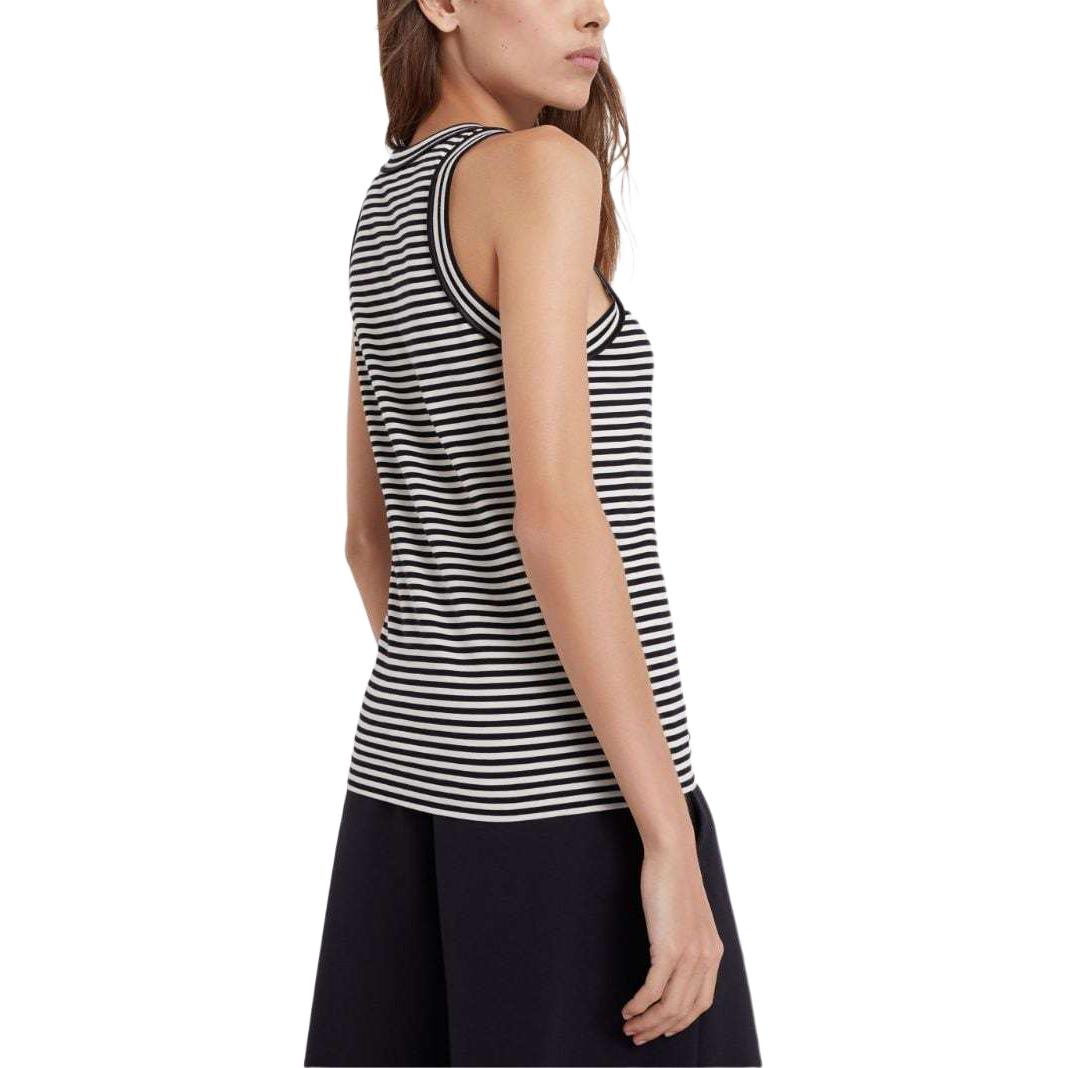 Shop (W) ブルネロ クチネリ SS24 ストライプ クルーネック カジュアル ベスト ホワイト. ML929EH820-C7122