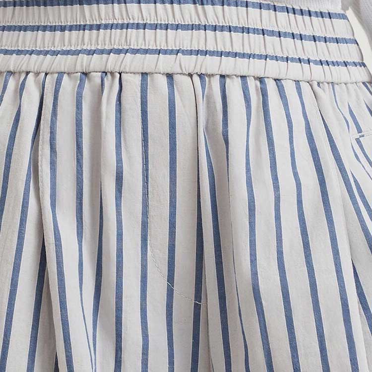 Sizing (W) Brunello Cucinelli SS24 條紋寬褲鬆緊腰長褲 米白色 MH564P8531C004