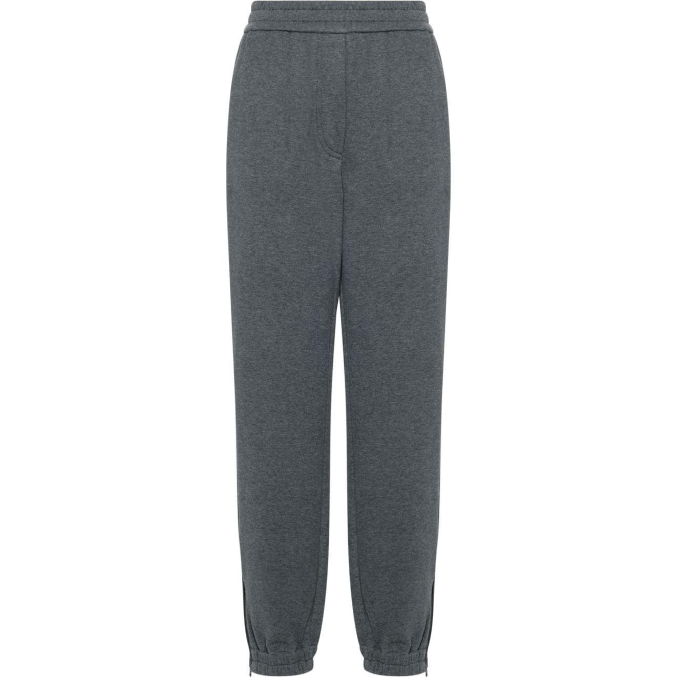 (Women) Brunello Cucinelli SS24  Tapered Knit Joggers Solid Gray Loose-Fit MN05NHS899-C8125