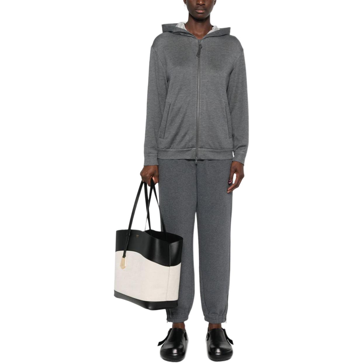 Lookbook (W) Brunello Cucinelli SS24 灰色寬鬆剪裁針織休閒長褲 MN05NHS899-C8125