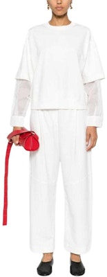 (W) Brunello Cucinelli SS24 白色寬鬆層次感長袖衛衣。 MP827HP500 Lookbook (W) Brunello Cucinelli SS24 白色寬鬆層次感長袖衛衣。 MP827HP500