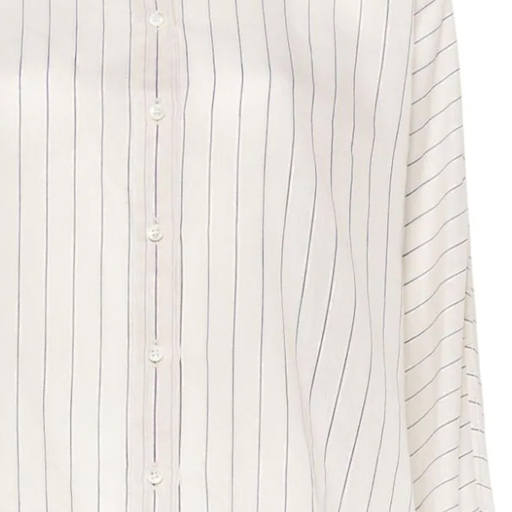 Sizing (W) 브루넬로 쿠치넬리 SS24 화이트 스트라이프 패턴 루즈핏 버튼업 셔츠. MH776MG206-C044