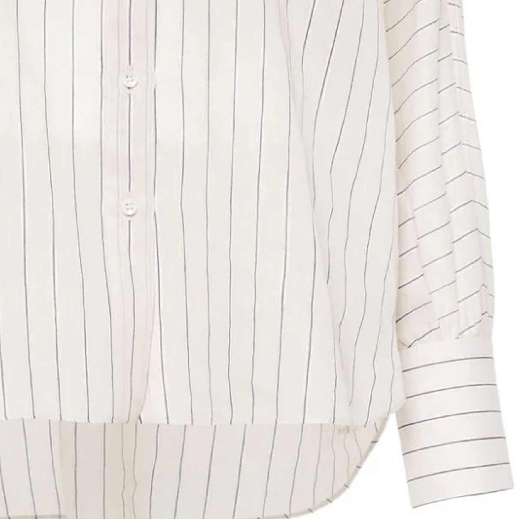 Cheap (W) 브루넬로 쿠치넬리 SS24 화이트 스트라이프 패턴 루즈핏 버튼업 셔츠. MH776MG206-C044