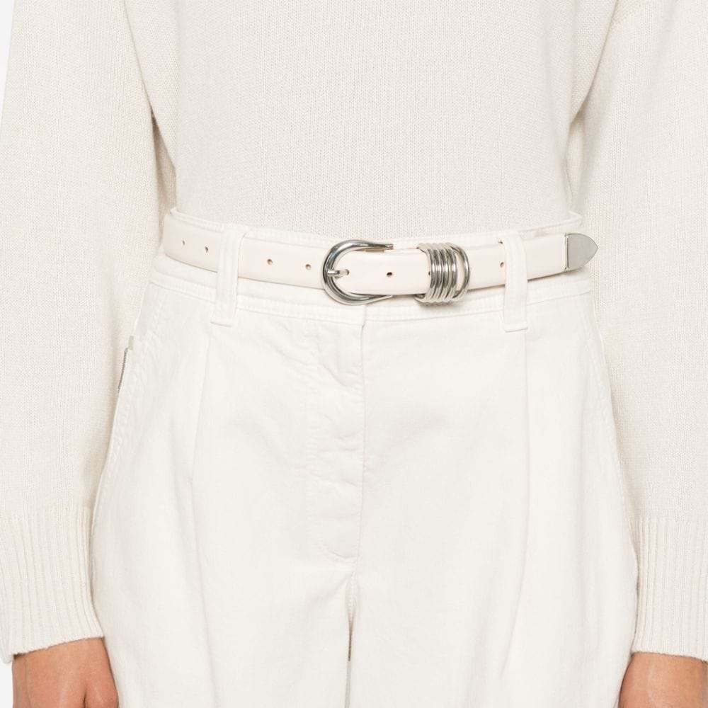 Details for (W) Brunello Cucinelli SS24 白色寬鬆錐形褶飾牛仔褲 MPH43P5918-C8739