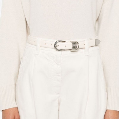 (W) Brunello Cucinelli SS24 白色寬鬆錐形褶飾牛仔褲 MPH43P5918-C8739 Details for (W) Brunello Cucinelli SS24 白色寬鬆錐形褶飾牛仔褲 MPH43P5918-C8739