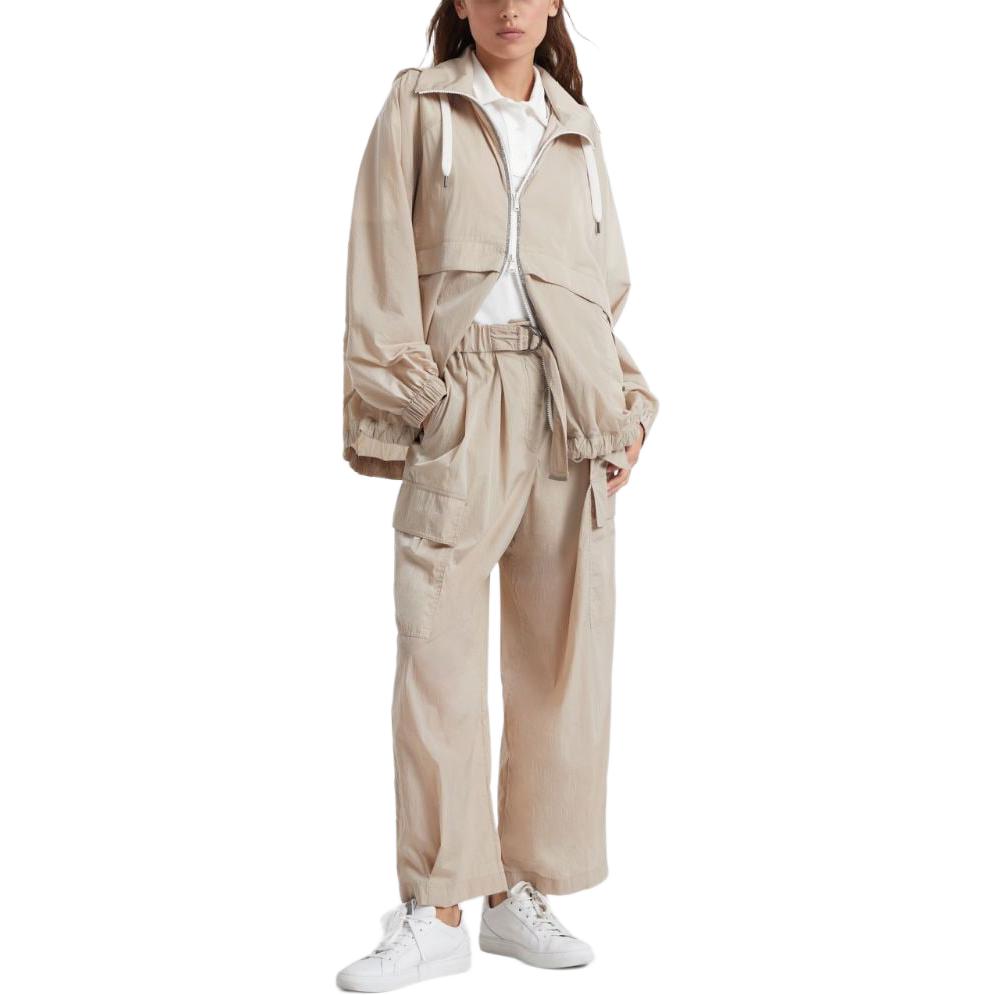 Lookbook (W) ブルネロクチネリ SS24 ベージュ ジップフーディージャケット ポケット付 MH5602576-C8952