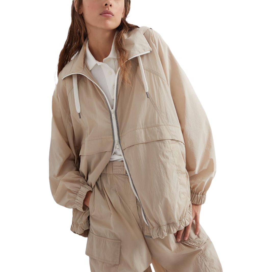 Purchase (W) ブルネロクチネリ SS24 ベージュ ジップフーディージャケット ポケット付 MH5602576-C8952